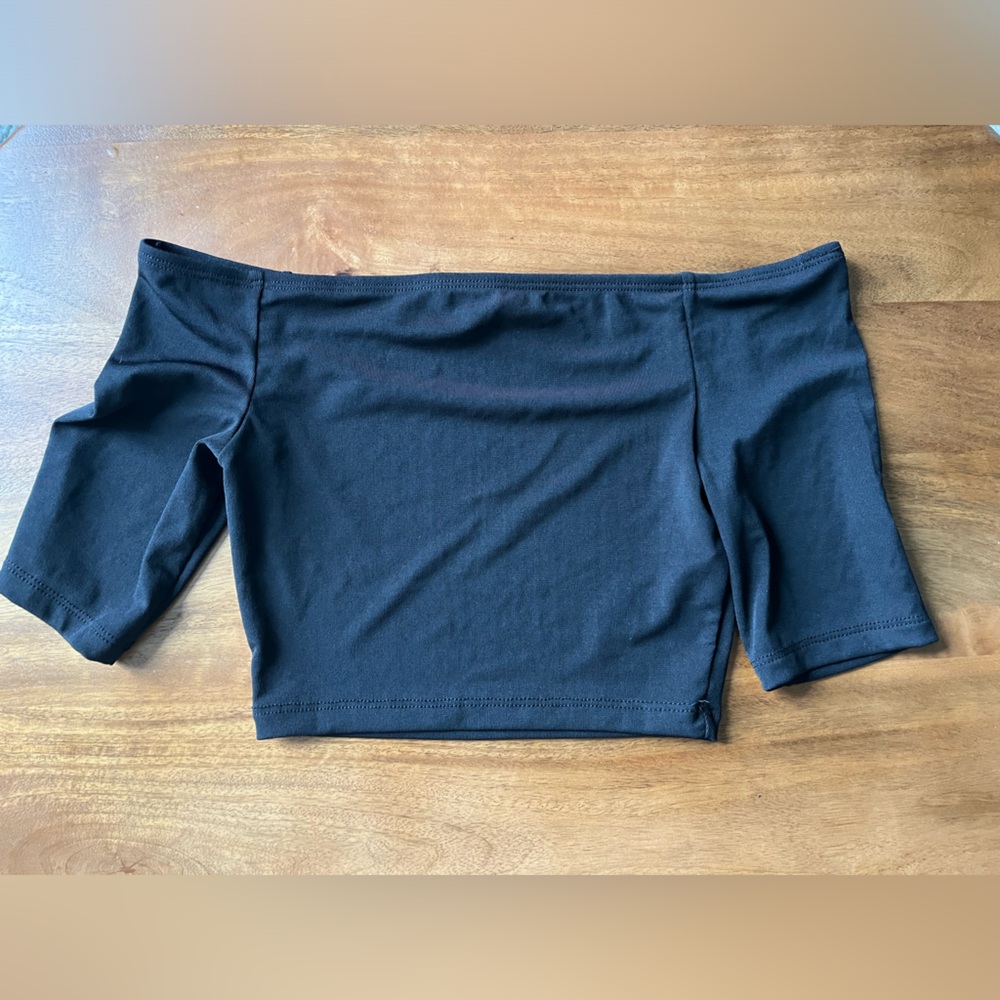 Zara Black Sheer off the shoulder crop top